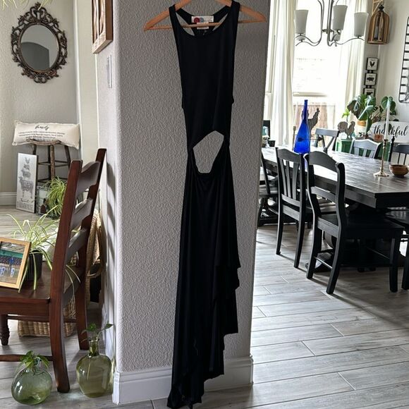 NWOT Free People Beach Bethany MIDI Black Sleeveless S Open Back Boho Flowy Chic - Picture 6 of 10